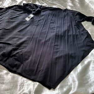 NEW PHOTOS! TURTLENECK, ASYMMETRICAL, BLACK, SZ 2X, LONG SLEEVES, VISCOSE SPANDE